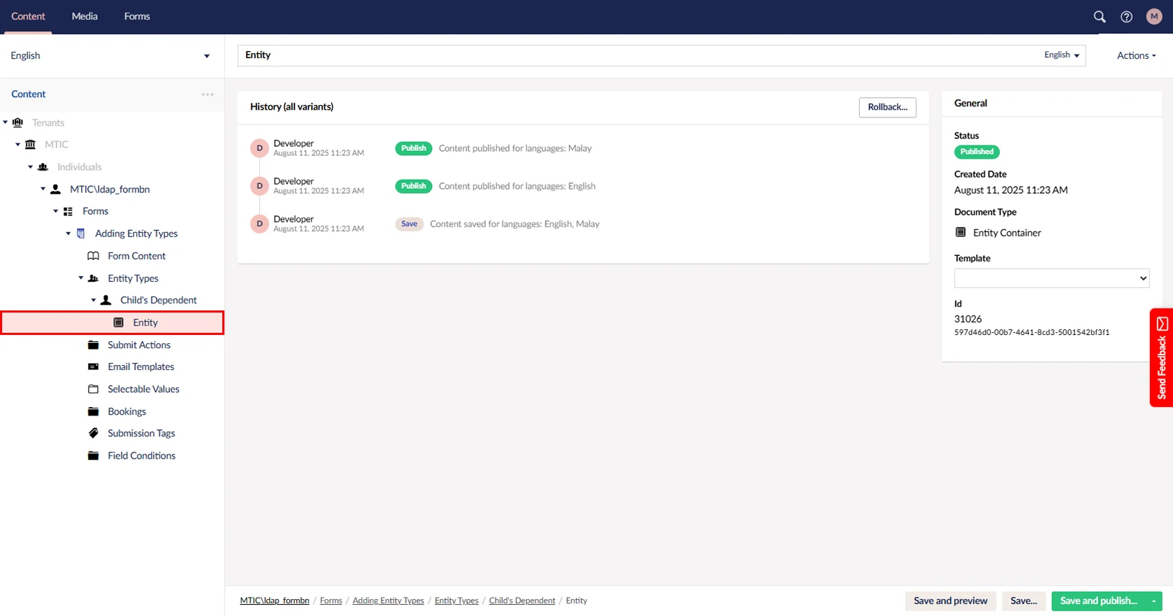 Create Additional Entity Adding Entity Types