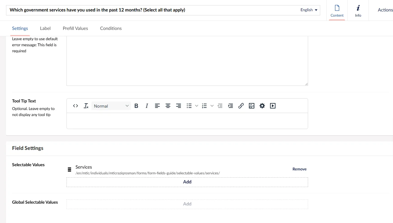 Checkbox List Field